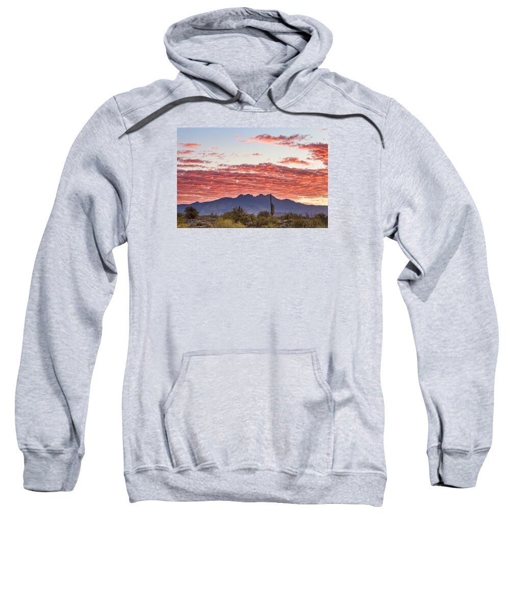 Desert Sweatshirt featuring the photograph Arizona Four Peaks Mountain Colorful View by James BO Insogna