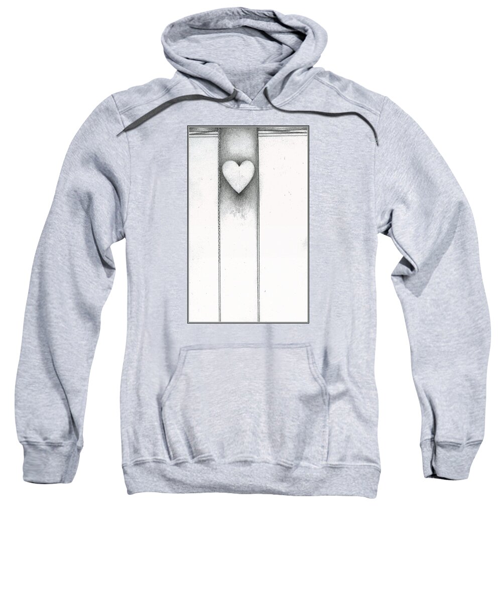  Sweatshirt featuring the drawing Ascending Heart by James Lanigan Thompson MFA