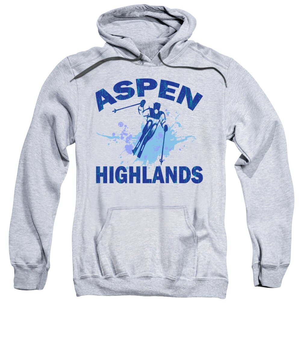 Aspen Sweatshirt featuring the digital art Aspen Highlands by David G Paul