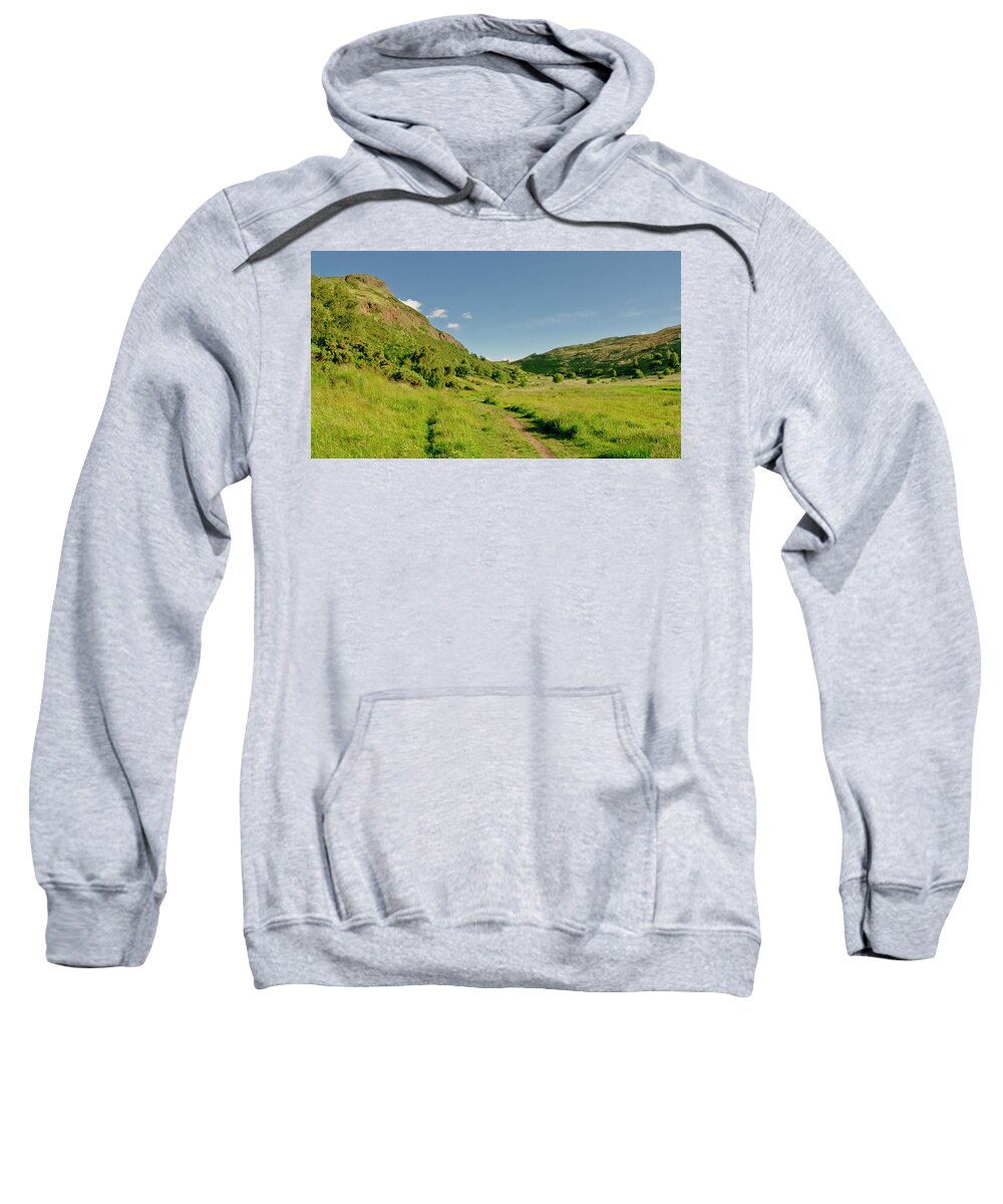 Edinburgh Sweatshirt featuring the photograph At the base of the ancient volcano. by Elena Perelman