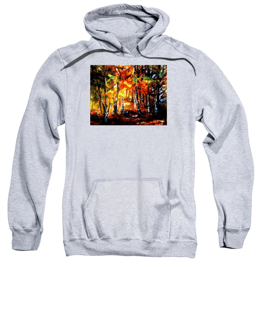 Fall Sweatshirt featuring the painting Autum Wood by Barbara O'Toole