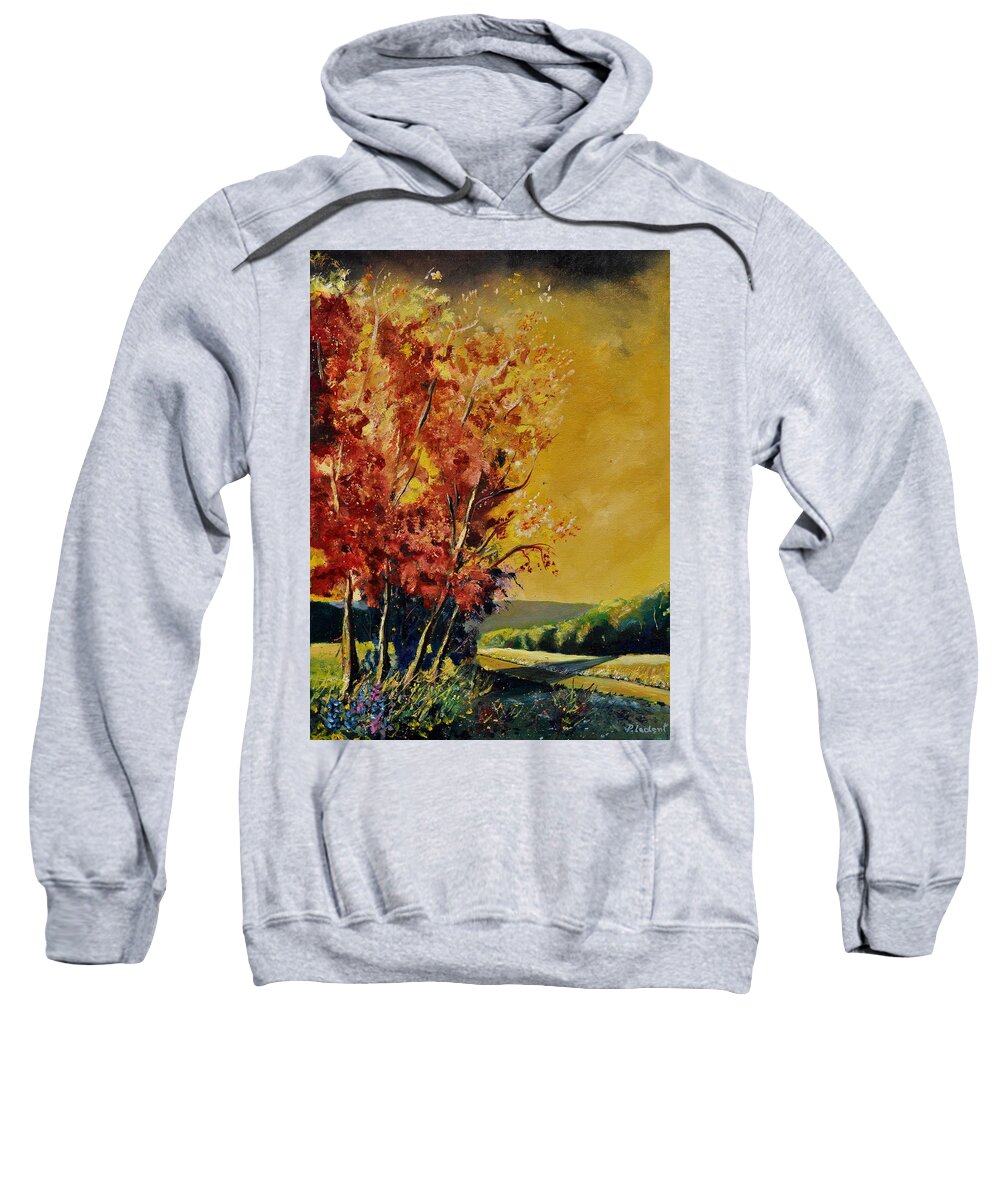 Landscape Sweatshirt featuring the painting Autumn 68 by Pol Ledent