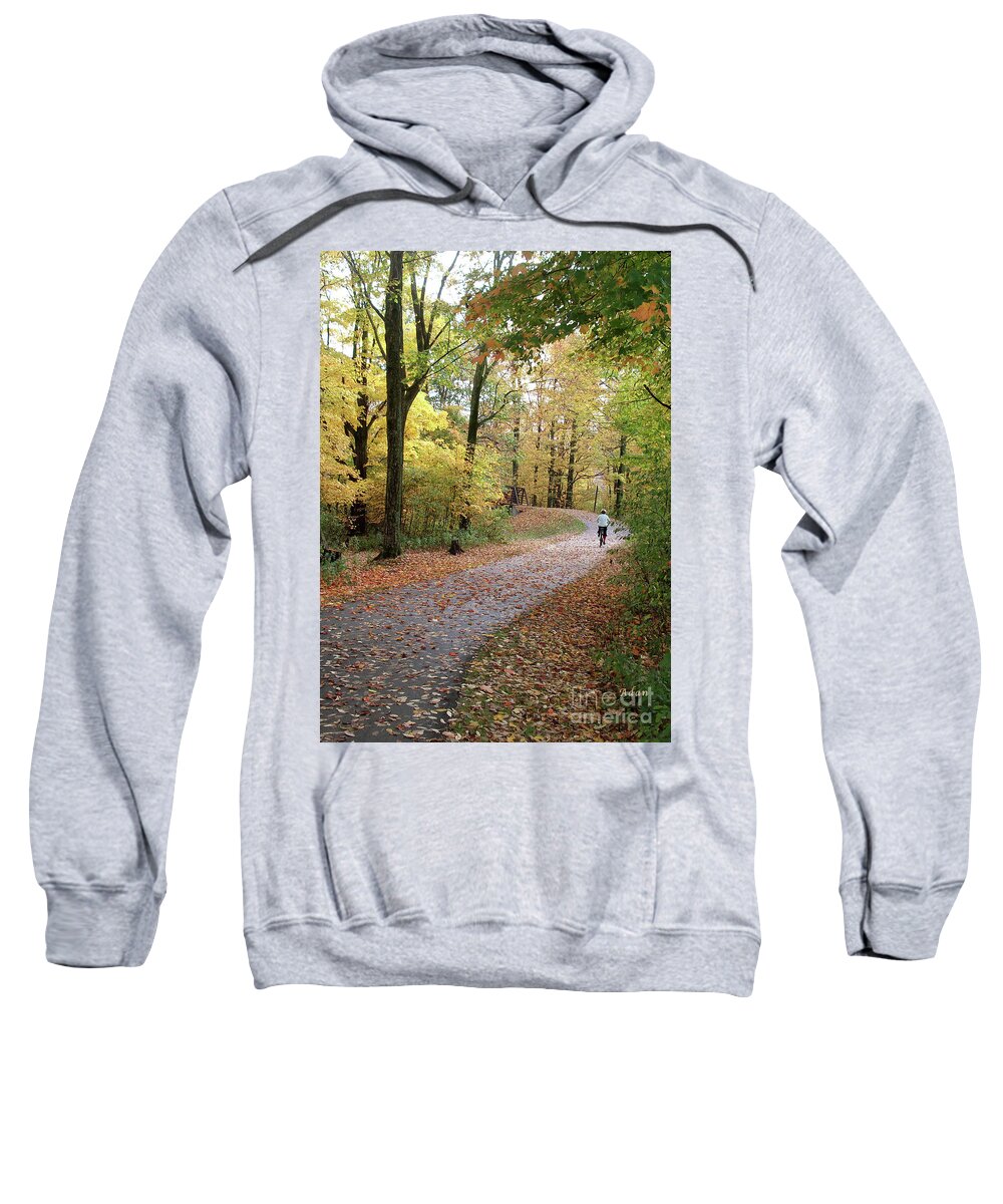 Fall Colors Sweatshirt featuring the photograph Autumn Bicycling Vertical Two by Felipe Adan Lerma