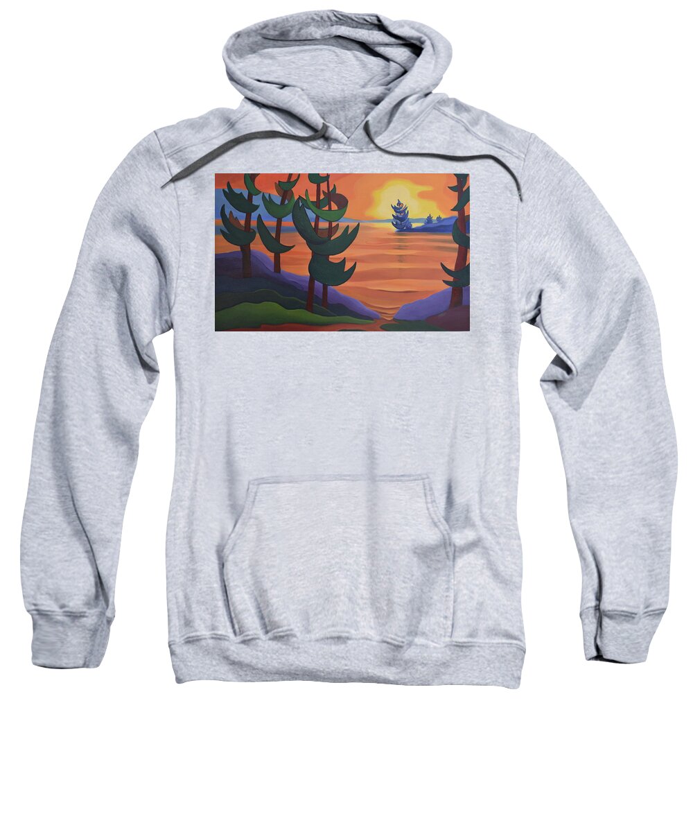Group Of Seven Sweatshirt featuring the painting Autumn Glow by Barbel Smith