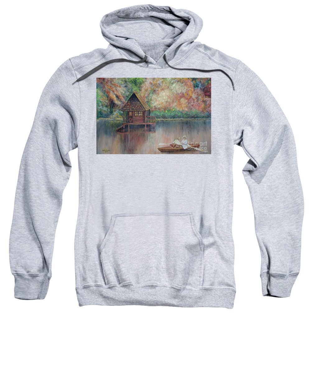 Impressionism Sweatshirt featuring the painting Autumn Reflections by Lyric Lucas