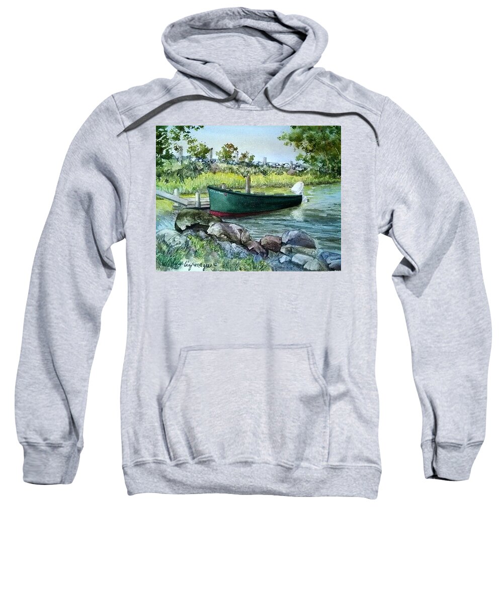 Avalonia Sweatshirt featuring the painting Avalonia Preserve by Lizbeth McGee