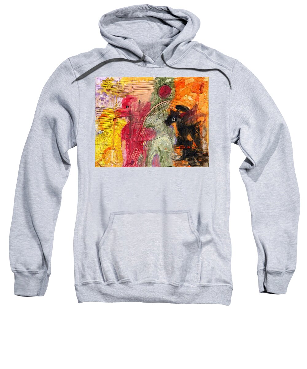 Apocalypse. Abstract Sweatshirt featuring the painting Avoiding the Apocalypse by Phil Strang