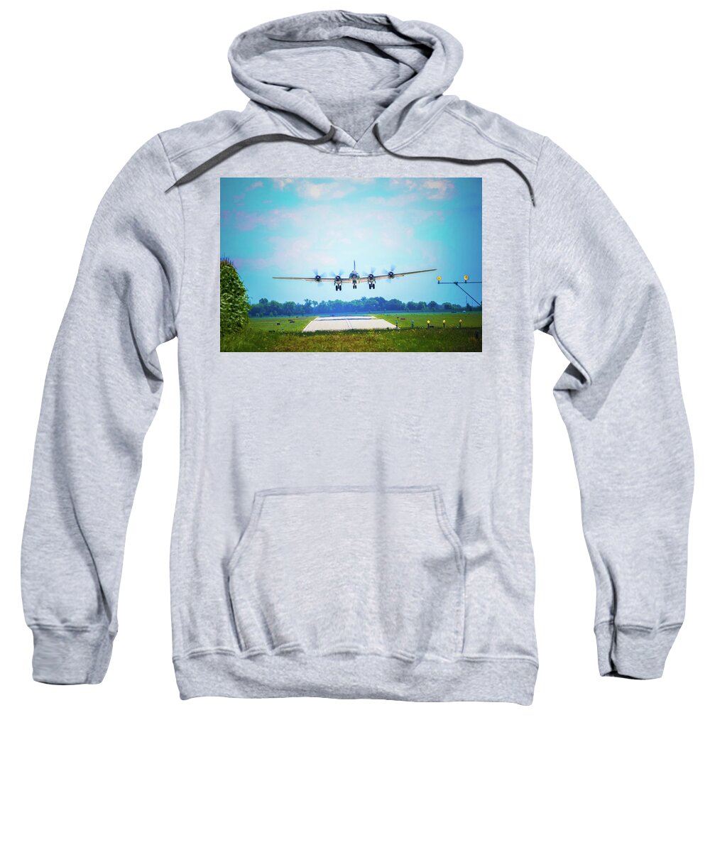 Boeing Sweatshirt featuring the photograph B-29 Take Off by Tony HUTSON