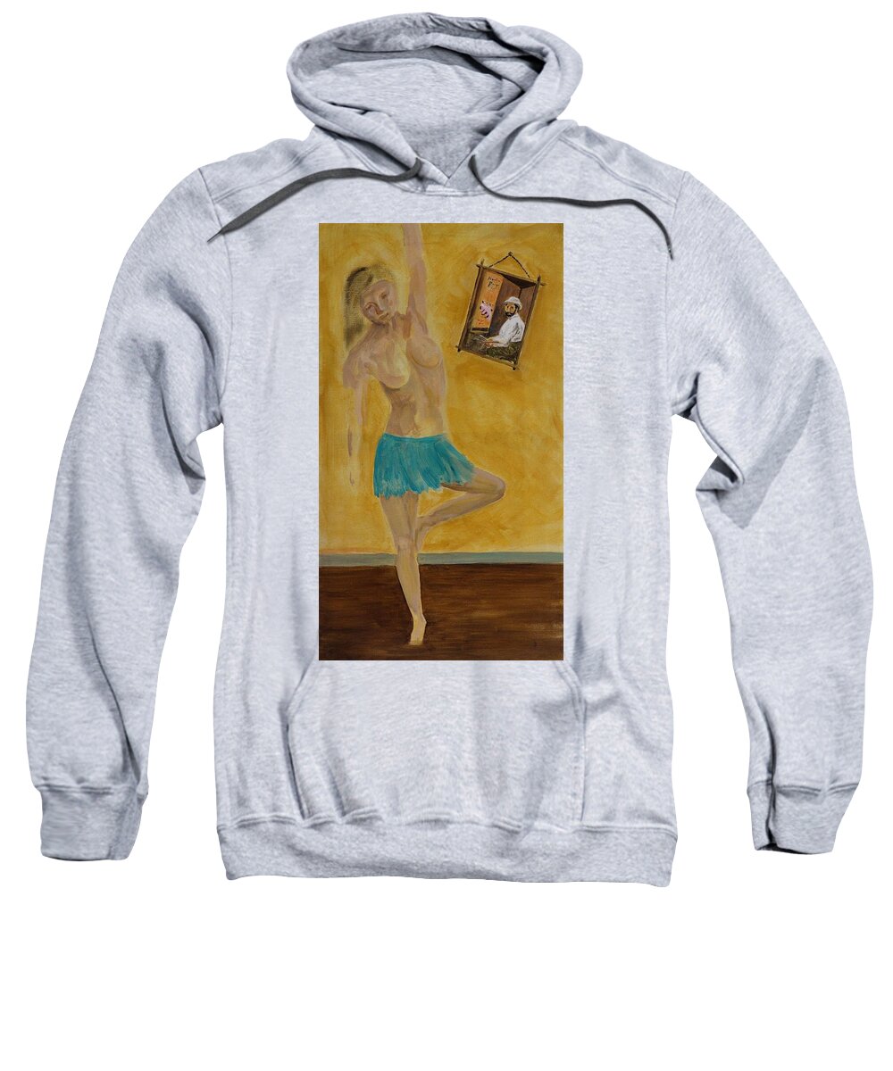 Surreal Sweatshirt featuring the painting Ballerin-Lautrec by David Capon