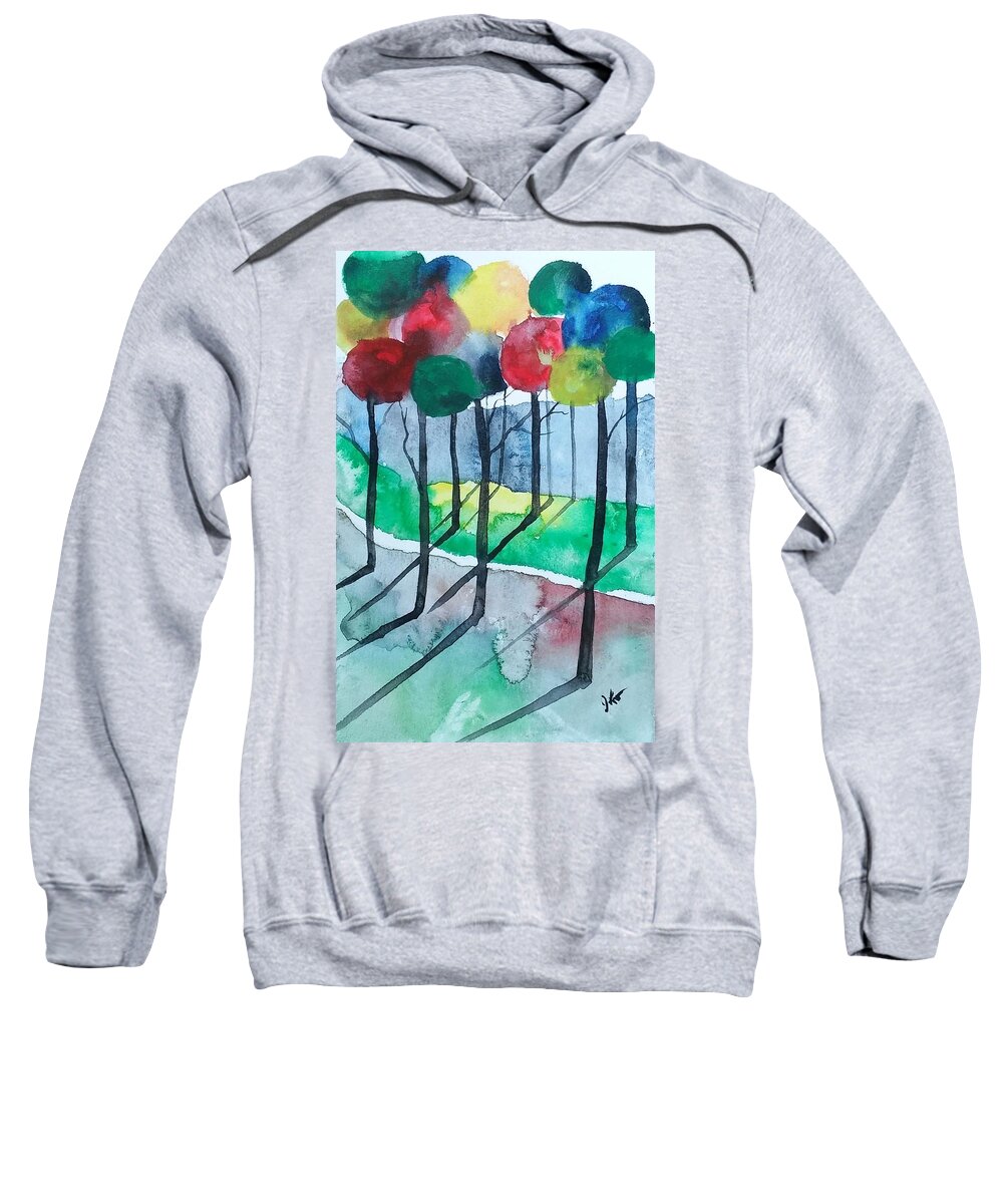 Balloons Sweatshirt featuring the painting Balloon Trees by James Lagasse