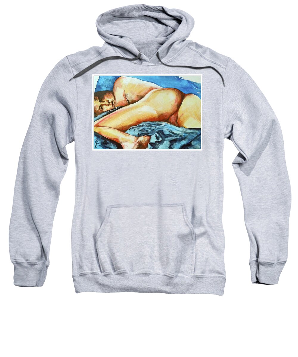 Naked Boy Sweatshirt featuring the painting Naked Bare Truth by Rene Capone