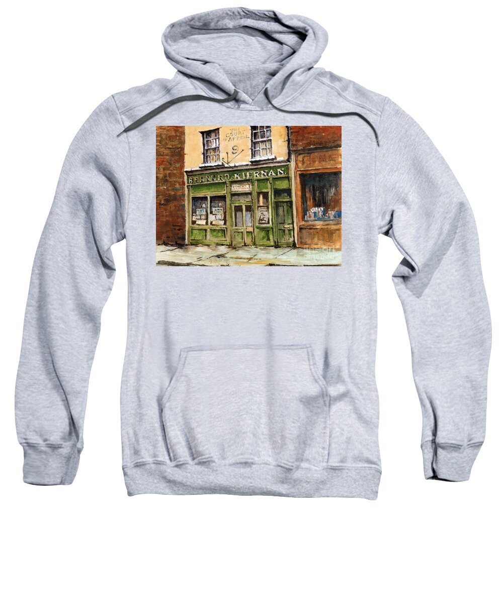 Ireland Sweatshirt featuring the painting Barney Kiernans Pub, Dublin by Val Byrne
