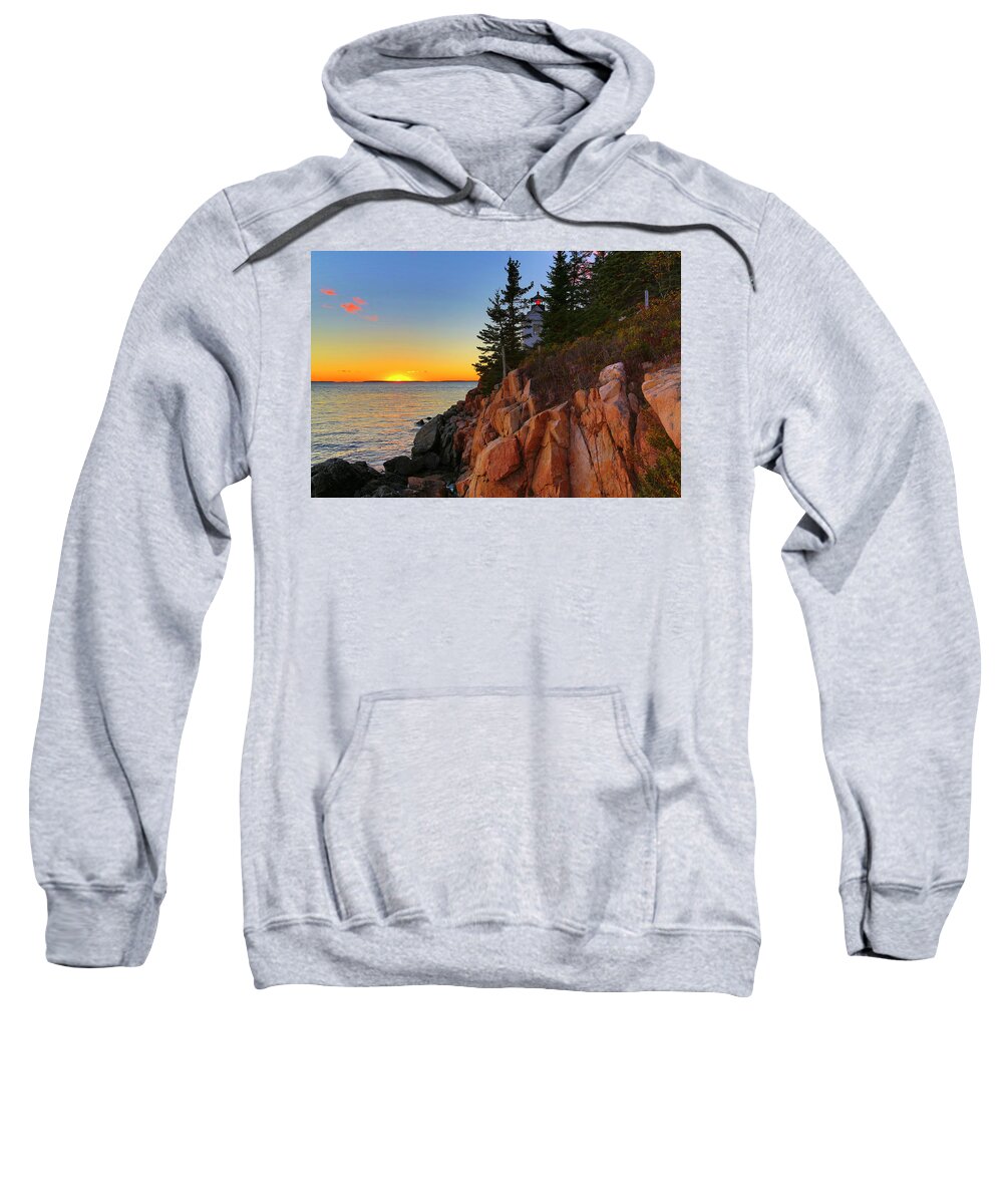 Maine Sweatshirt featuring the photograph Bass Harbor Headlight by Nancy Dunivin