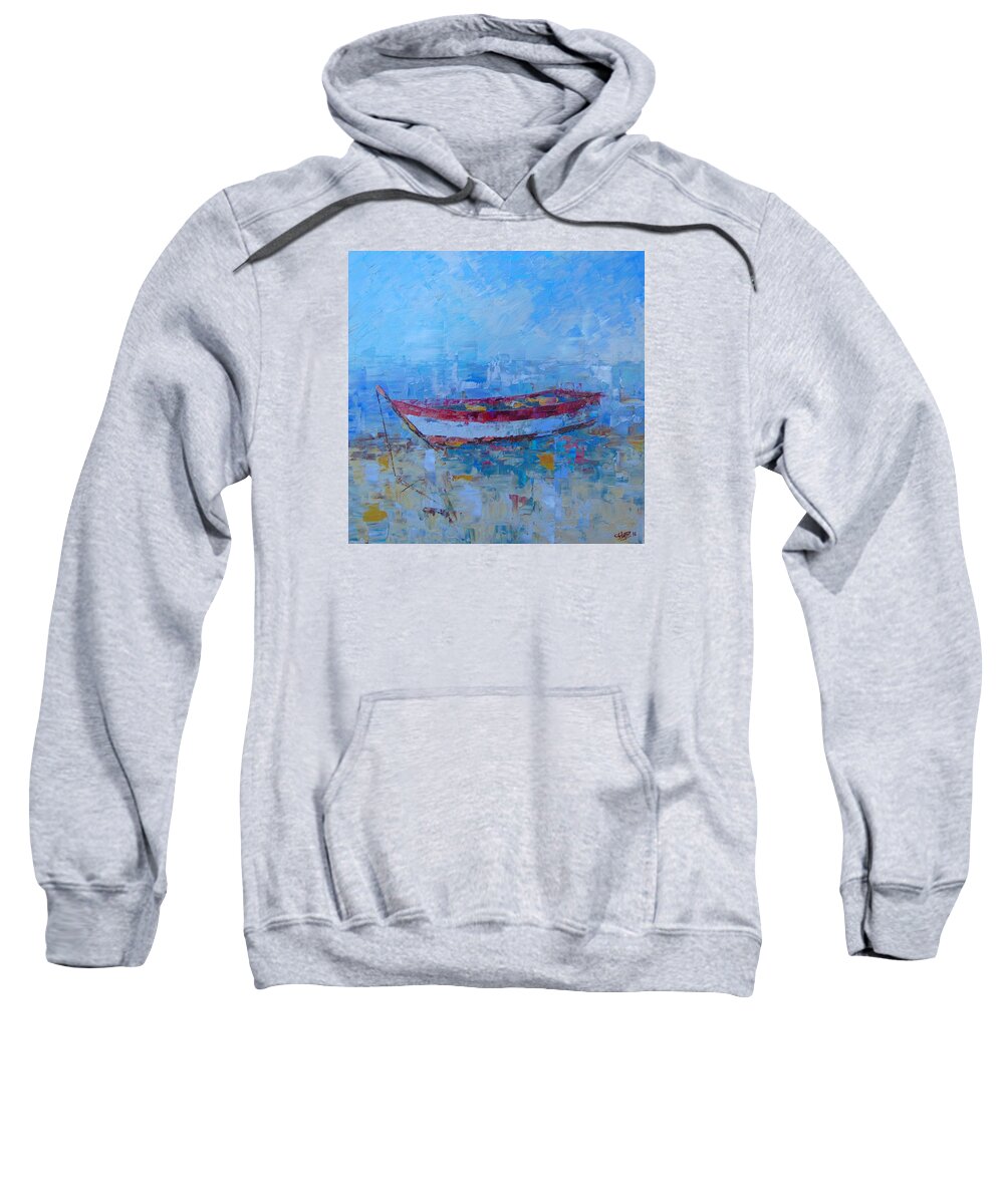 Landscape Sweatshirt featuring the painting Bateau de Provence by Frederic Payet