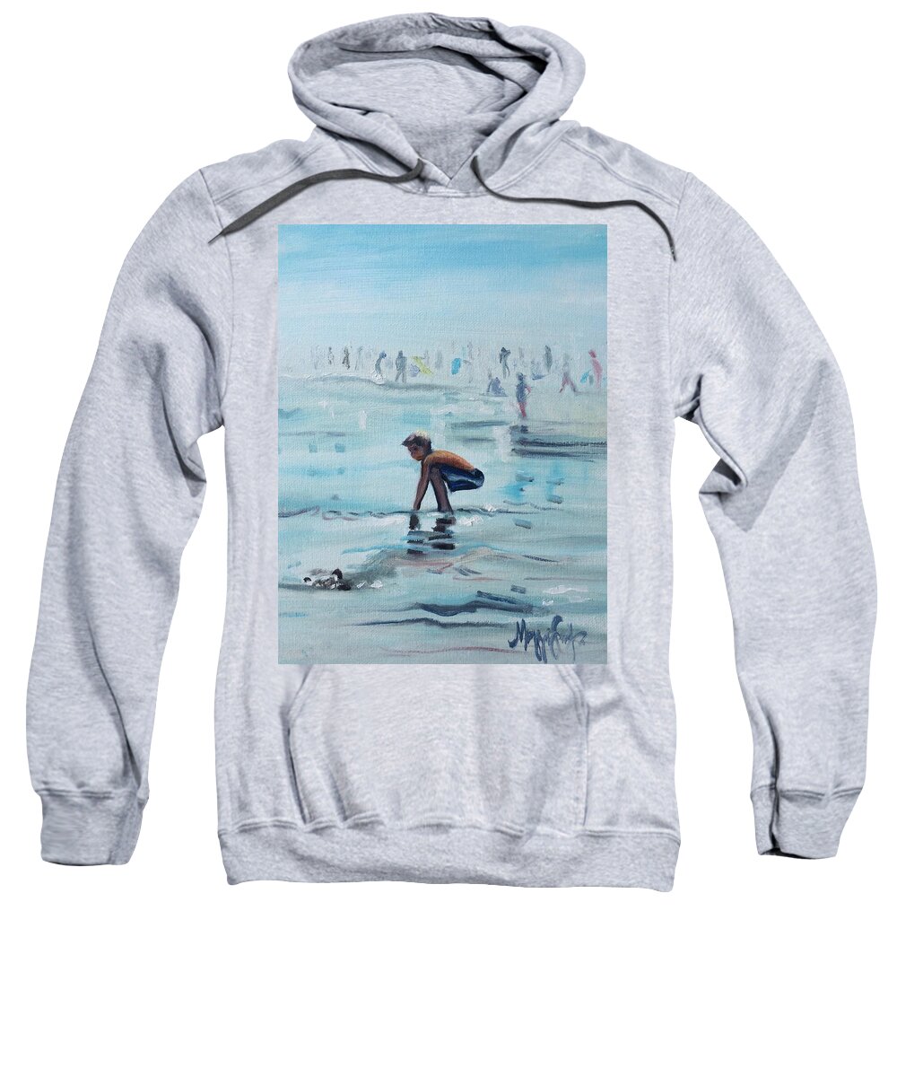 Beach Sweatshirt featuring the painting Beach Boy by Maggii Sarfaty