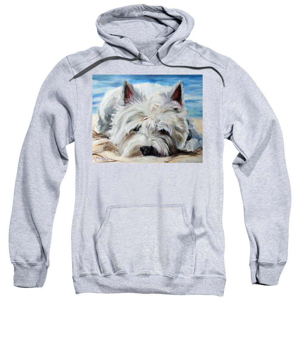 Art Sweatshirt featuring the painting Beach Bum by Mary Sparrow