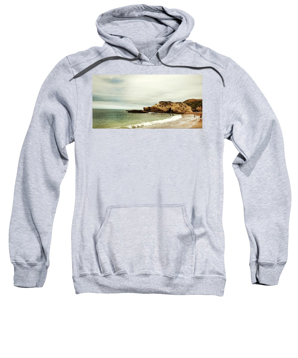 Beach Day Sweatshirt featuring the photograph Beach Day at Montana de Oro inSpooner's Cove San Luis Obispo County California by Artist and Photographer Laura Wrede