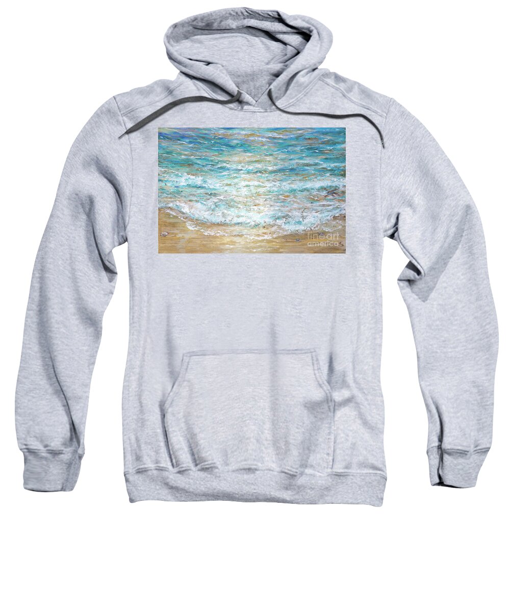 Water Sweatshirt featuring the painting Beach Tide by Linda Olsen