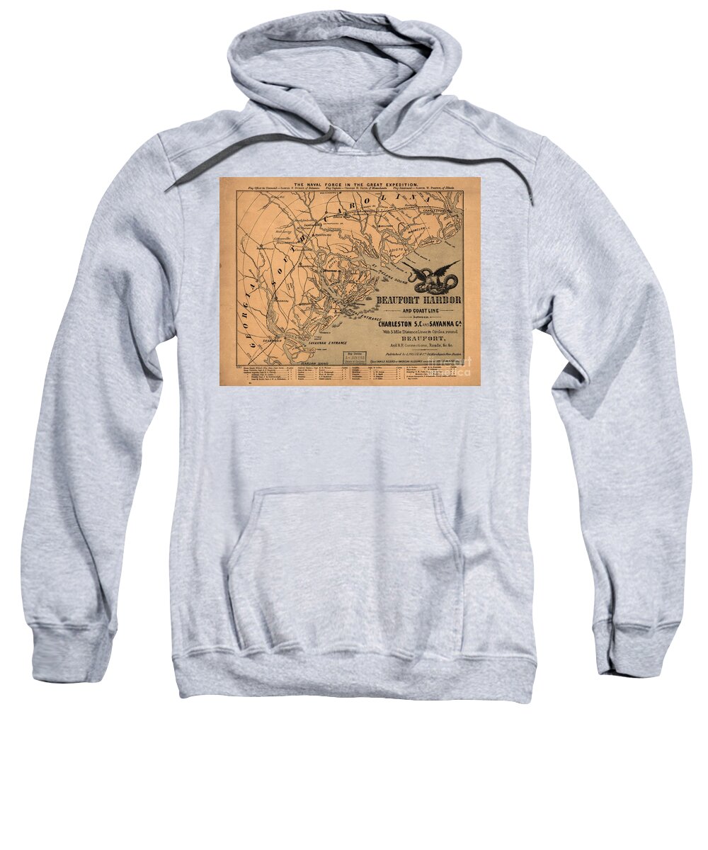 Map Sweatshirt featuring the photograph Beaufort Harbor by Dale Powell