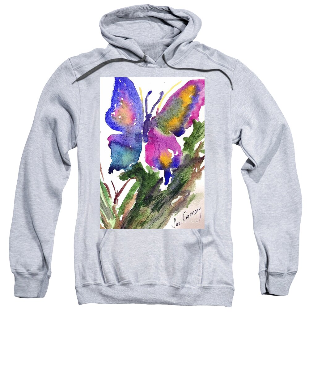 Butterfly Sweatshirt featuring the painting Beautiful Butterfly by Sue Carmony