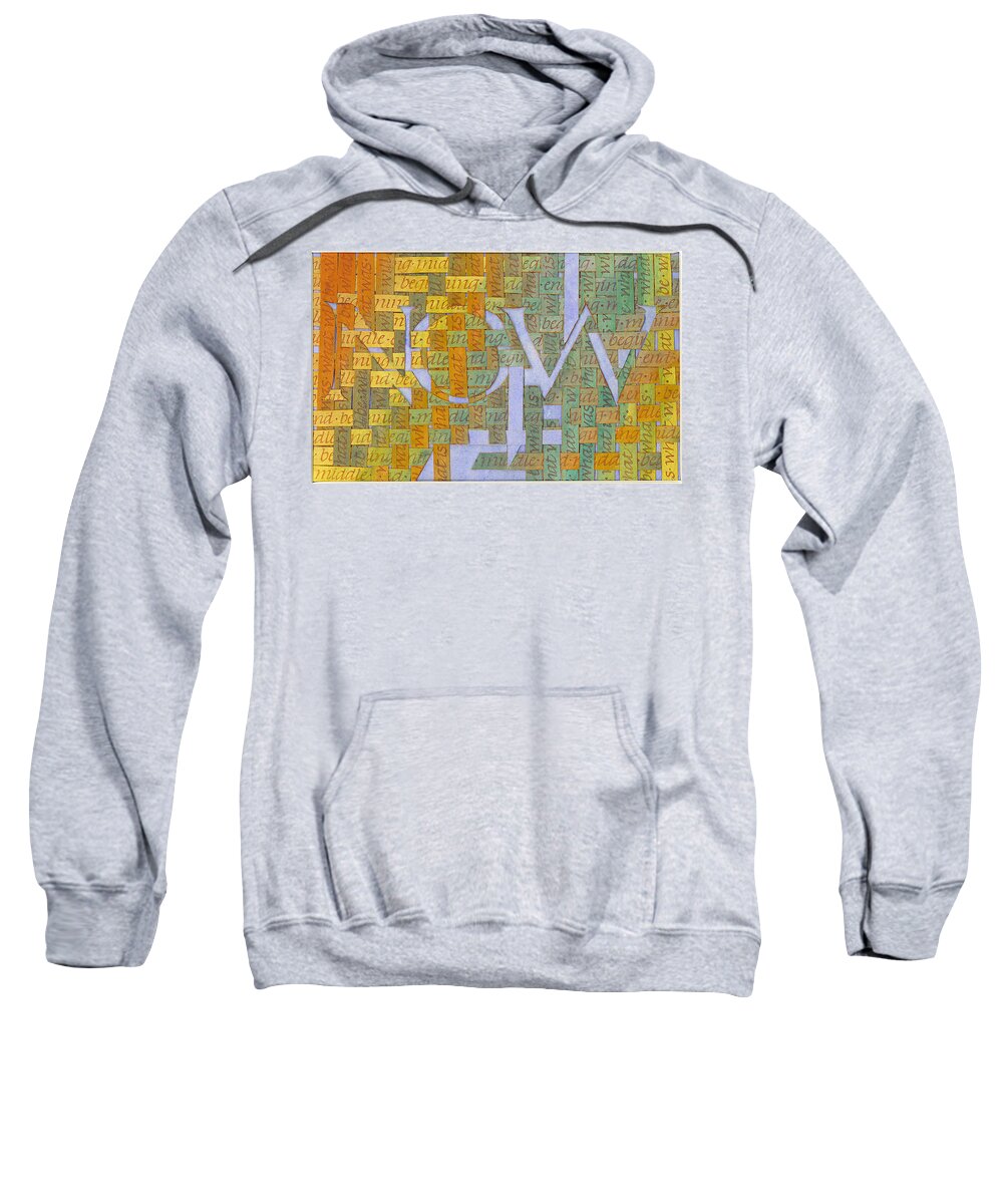 Calligraphy Sweatshirt featuring the painting Becoming by Sid Freeman