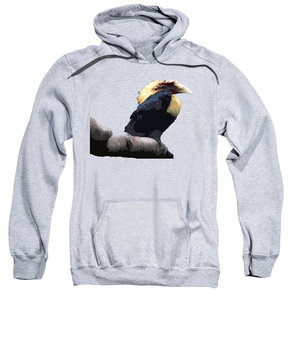 Digital Art Sweatshirt featuring the digital art Big beak bird art by Francesca Mackenney