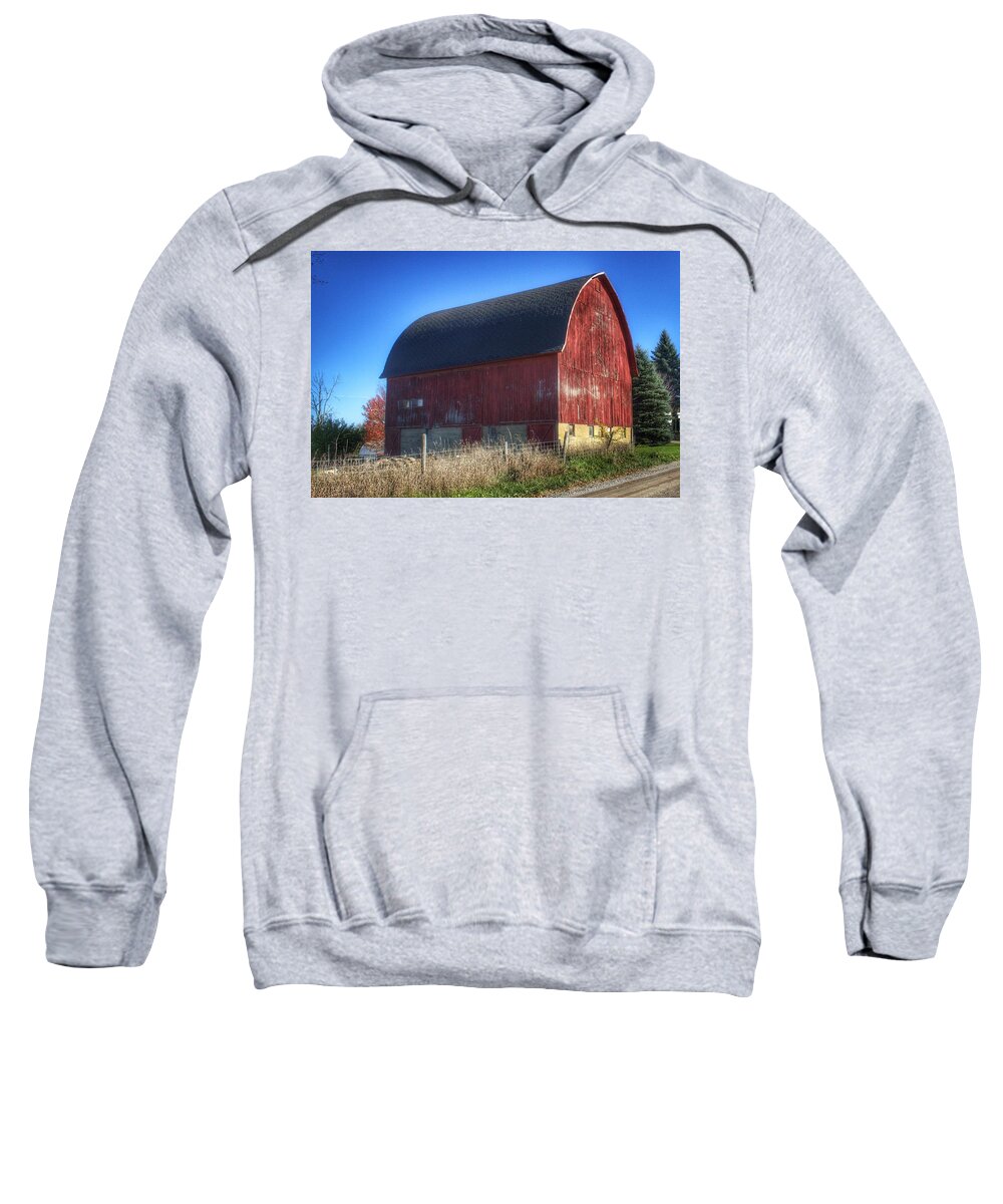 Barn Sweatshirt featuring the photograph 0007 - Big Red VII by Sheryl L Sutter