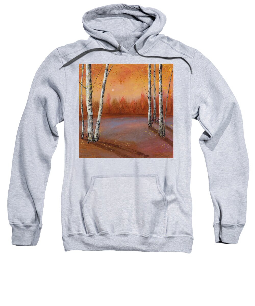 Acrylic Sweatshirt featuring the painting Birches In The Fall by Brenda O'Quin