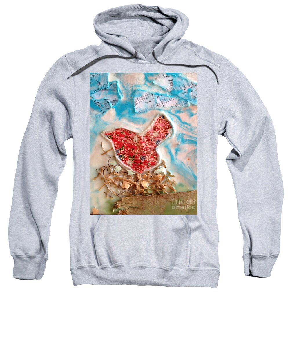 Bird Sweatshirt featuring the painting Bird Song by Amy Stielstra