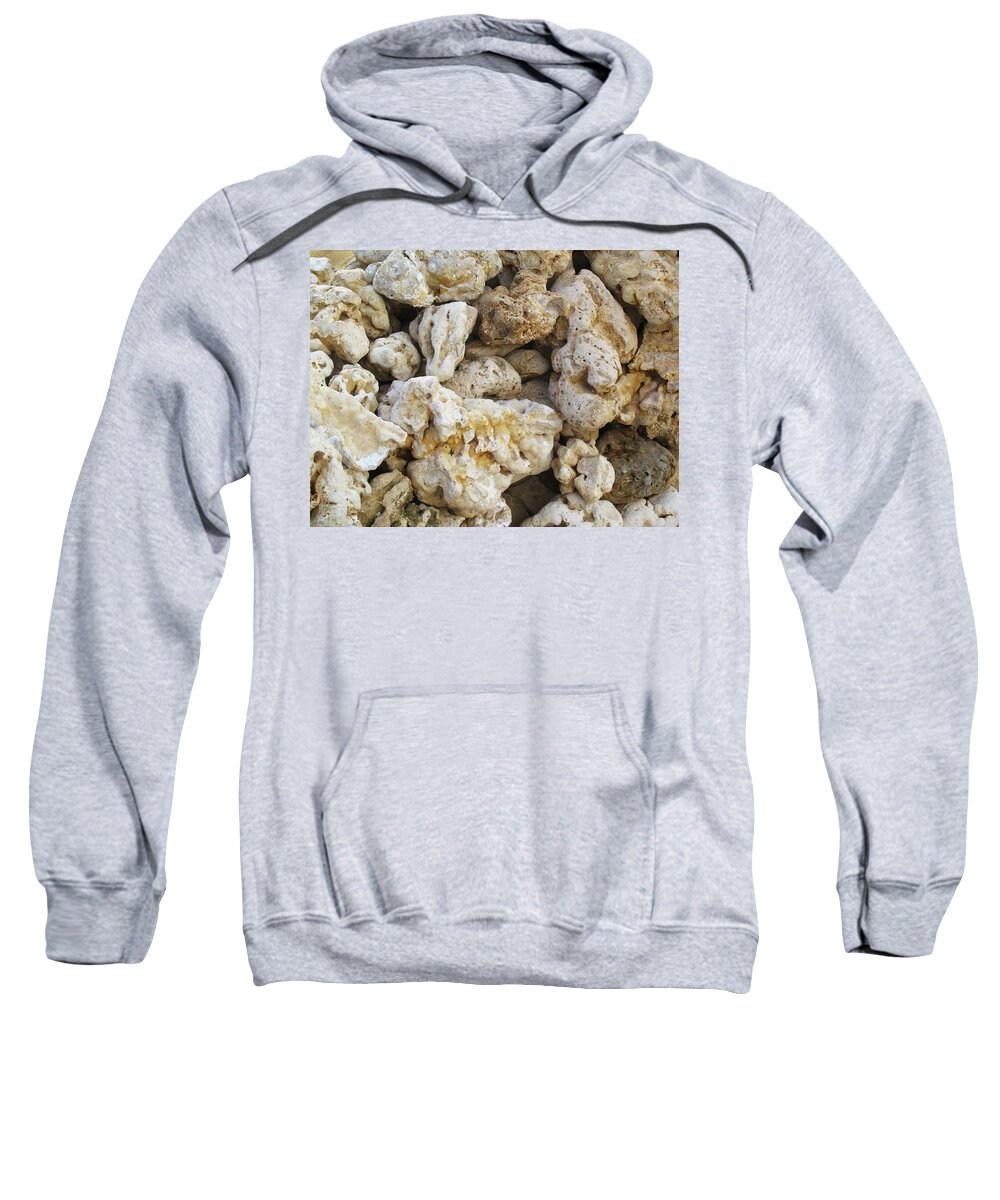 Flagged Sweatshirt featuring the photograph Bleached Coral by Kathy Corday