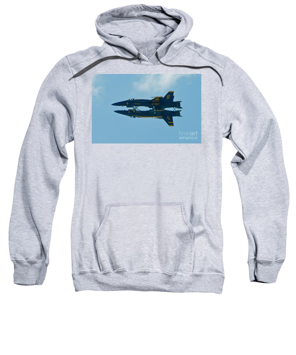 Aviation Sweatshirt featuring the photograph Blue Angels Solo Mirror 2 by Tim Mulina