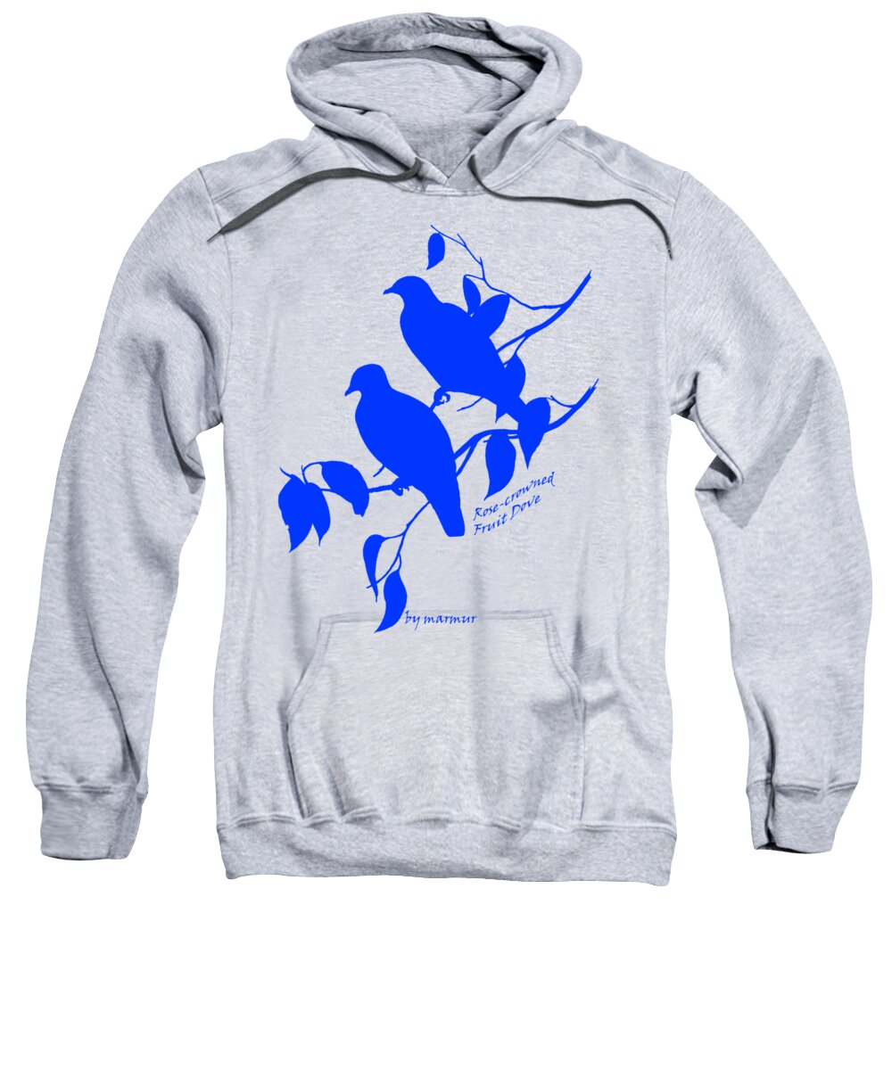 Rose Crowned Sweatshirt featuring the painting Blue Doves by The one eyed Raven