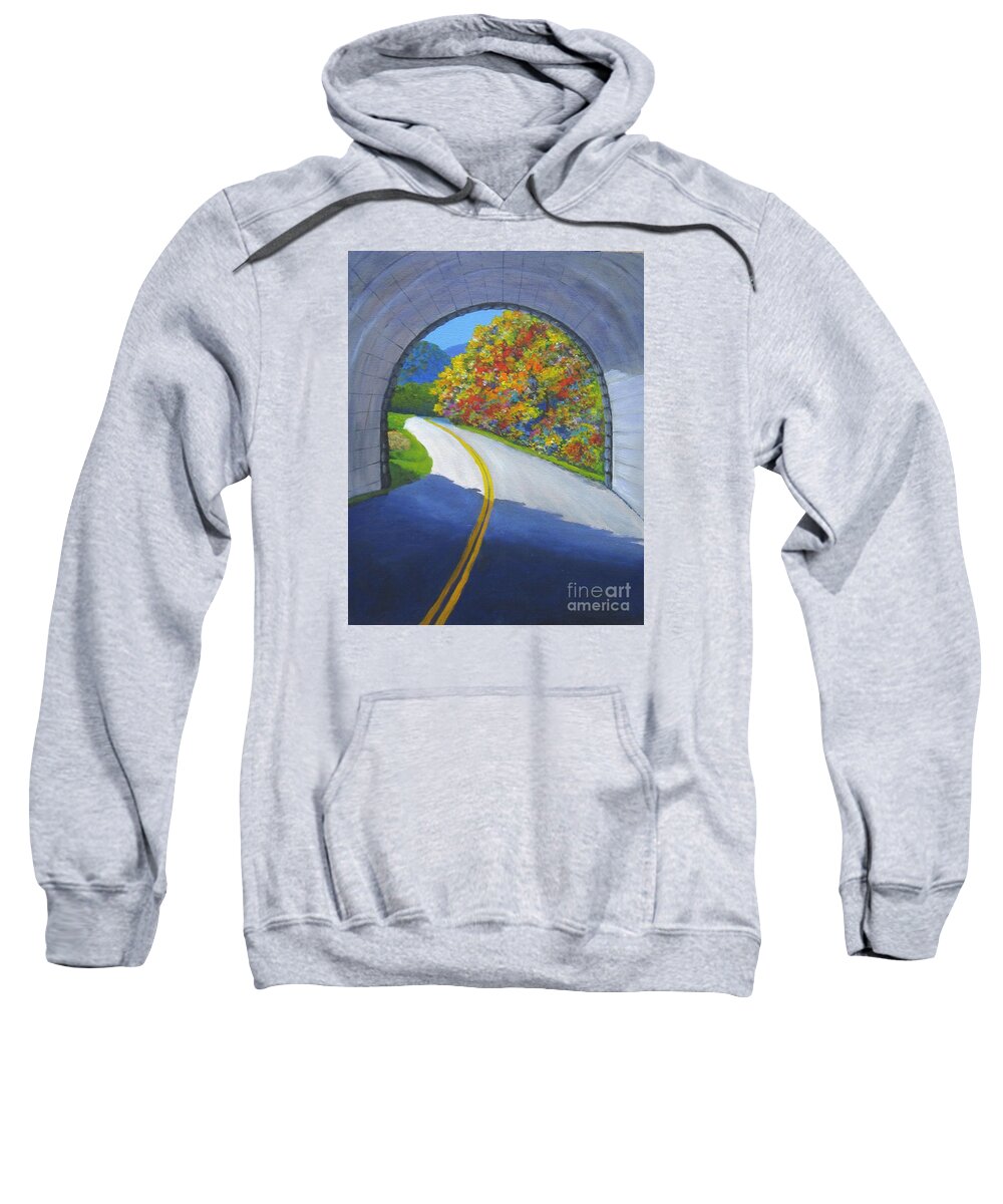 Tunnel Sweatshirt featuring the painting Blue Ridge Tunnel by Anne Marie Brown