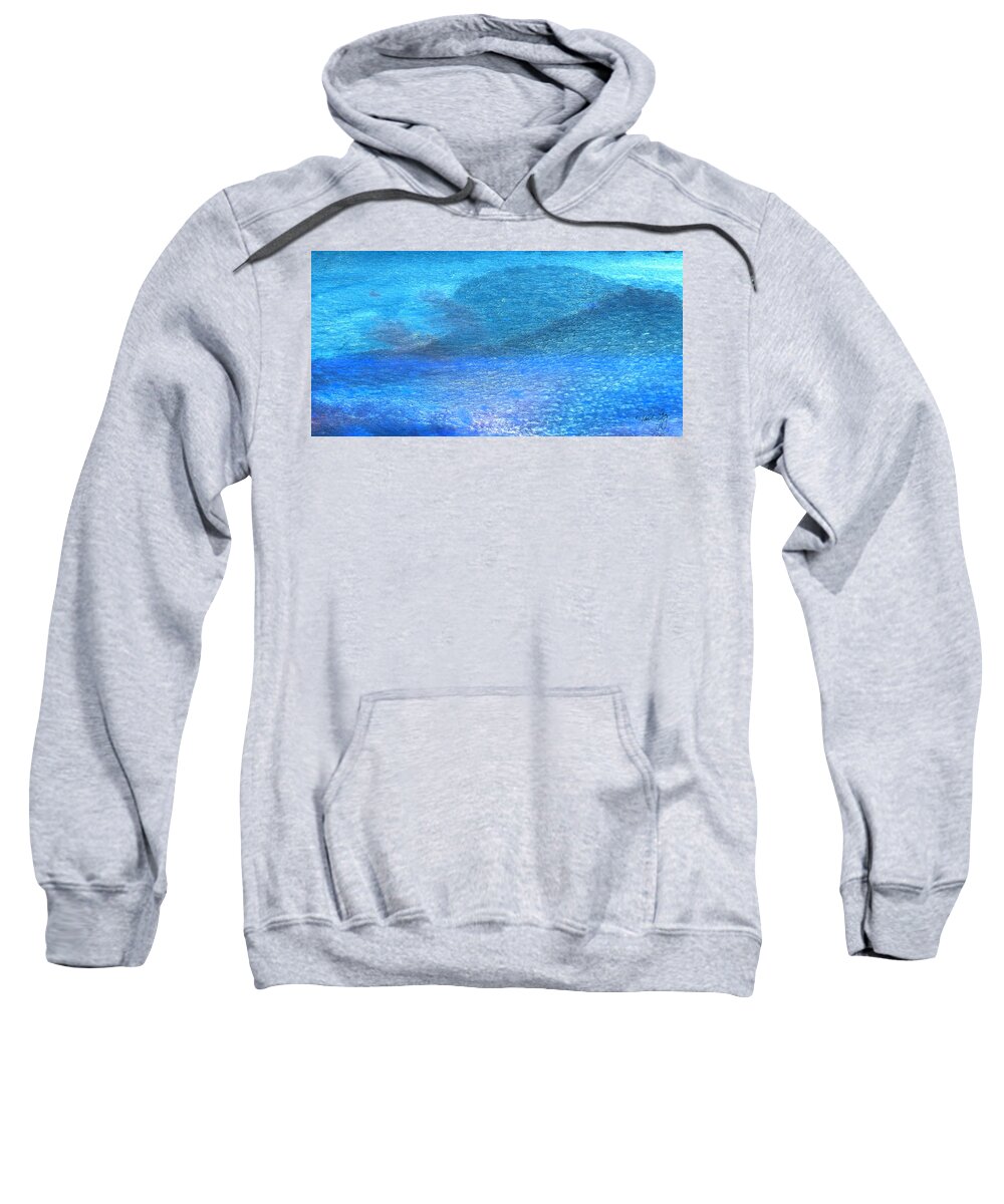 Abstract Sweatshirt featuring the mixed media Blue Wash 3 by Paul Gaj
