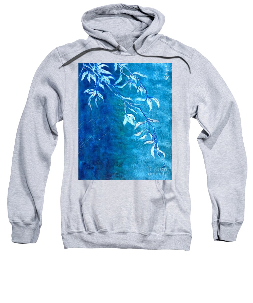 Nature Sweatshirt featuring the painting Blue wind by Wonju Hulse