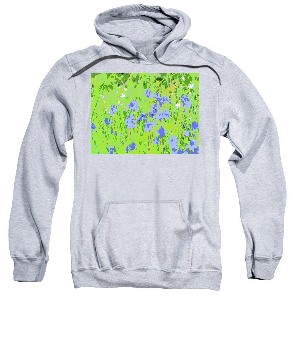 Flowers Sweatshirt featuring the photograph Bluebells on Green by Mark Egerton
