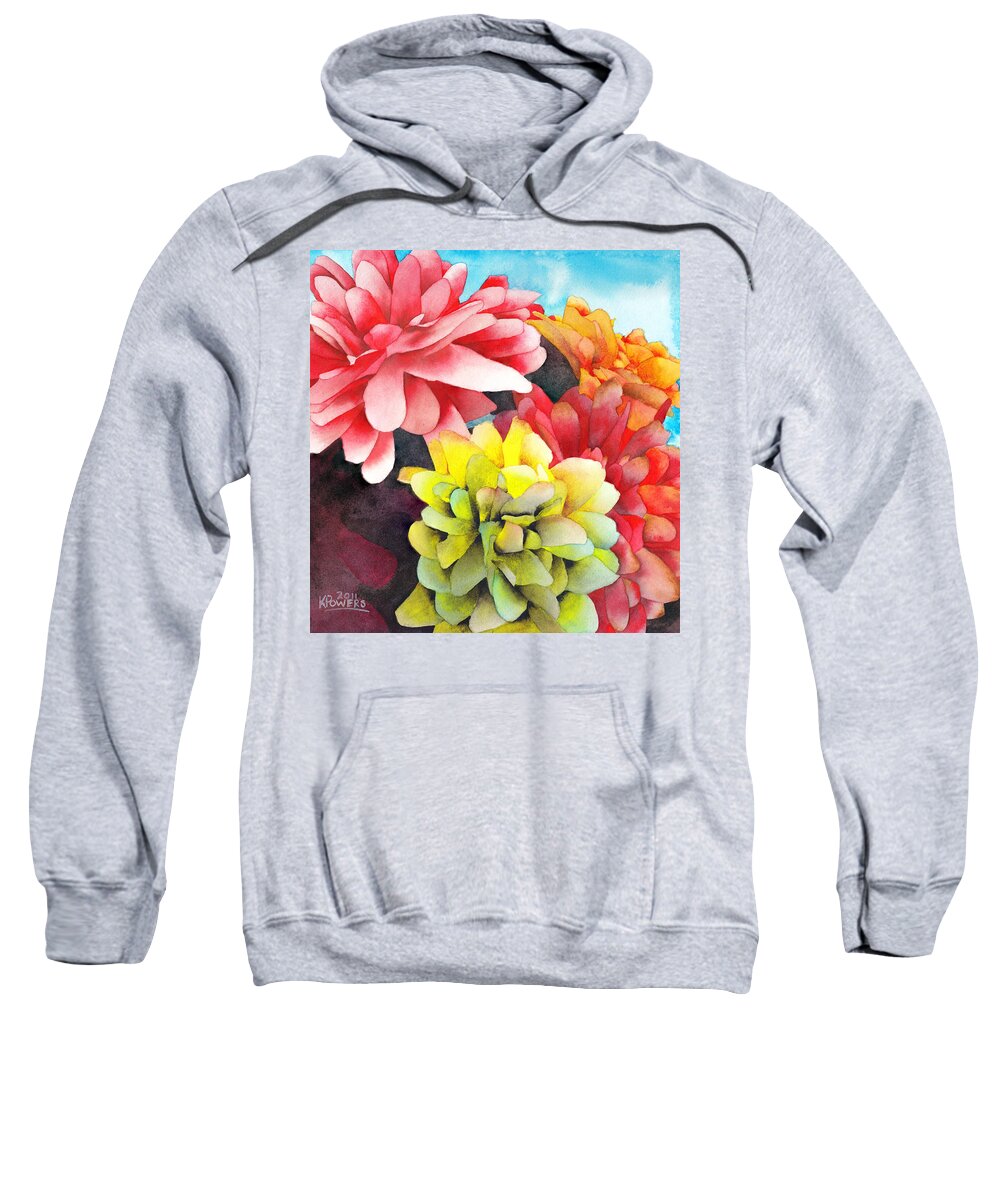 Watercolor Sweatshirt featuring the painting Bouquet by Ken Powers