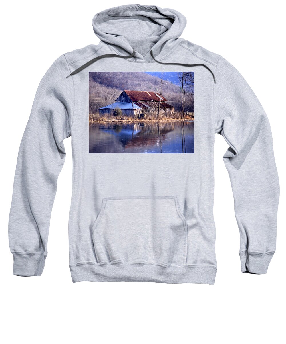  Sweatshirt featuring the photograph Boxely Barn Reflection by Curtis J Neeley Jr