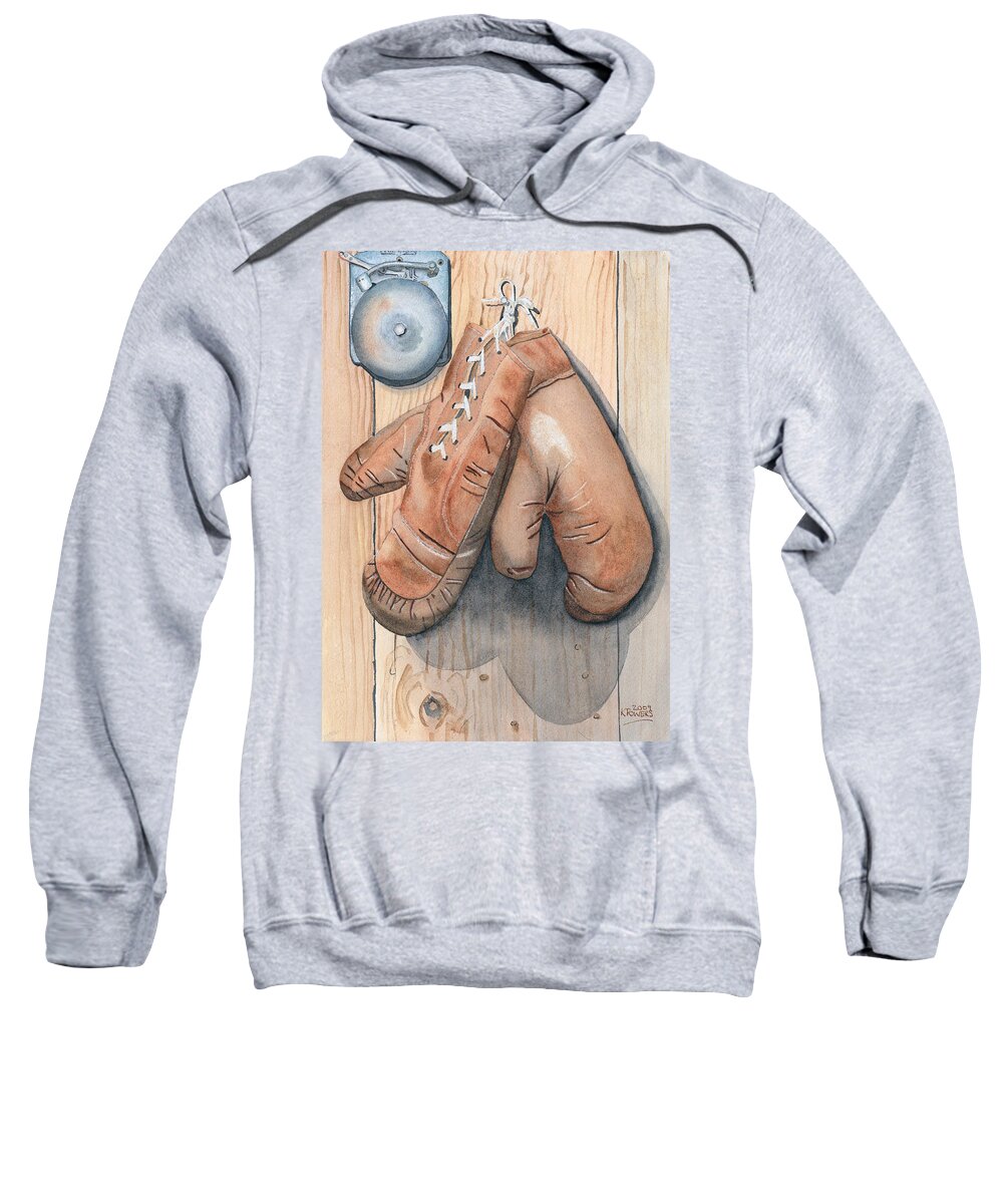 Boxing Sweatshirt featuring the painting Boxing Gloves by Ken Powers