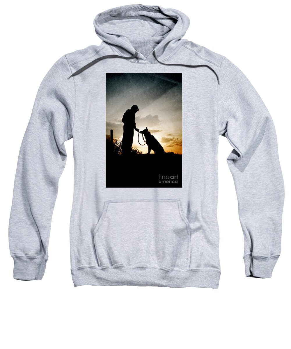 Boy Sweatshirt featuring the photograph Boy and his dog by Clayton Bastiani