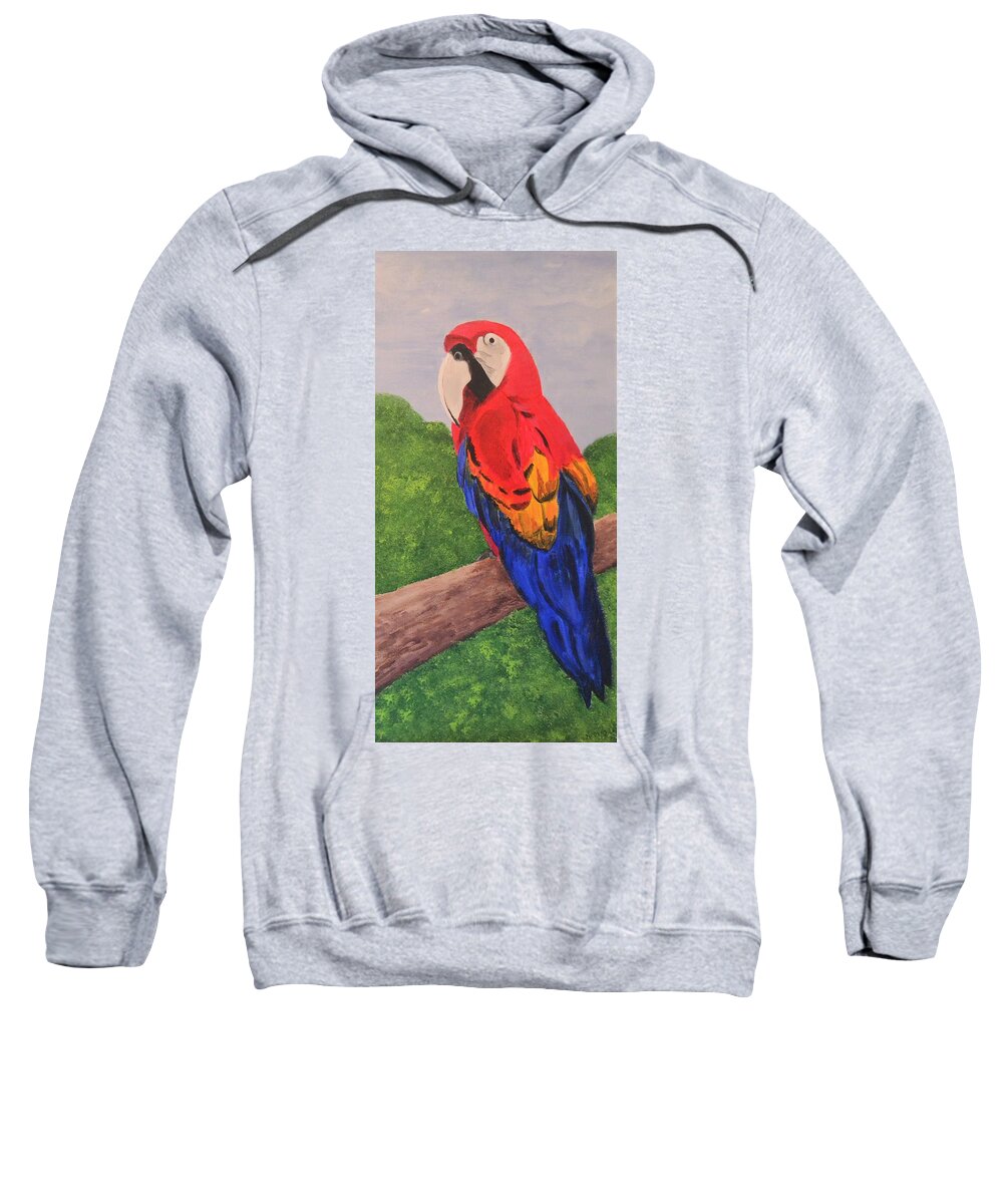 Brazil Sweatshirt featuring the painting Brazilian Parrot by Nancy Sisco