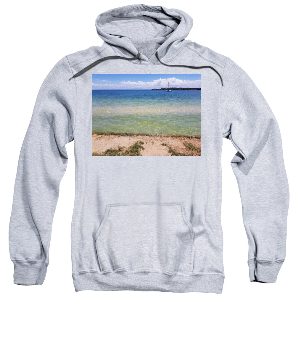 Bribie Island Sweatshirt featuring the photograph Bribie Ocean by Cassy Allsworth