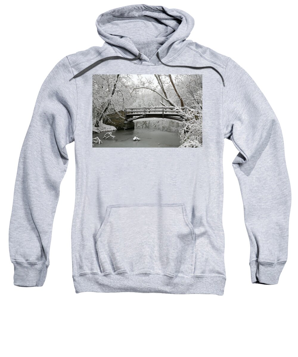 Bridge Sweatshirt featuring the photograph Bridge in Winter by Timothy Johnson