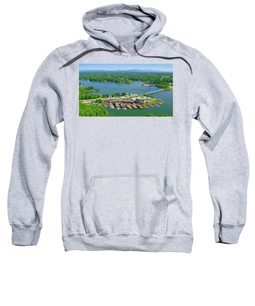 Peaks Of Otter Sweatshirt featuring the photograph Bridgewater Plaza, Smith Mountain Lake, Virginia by The James Roney Collection