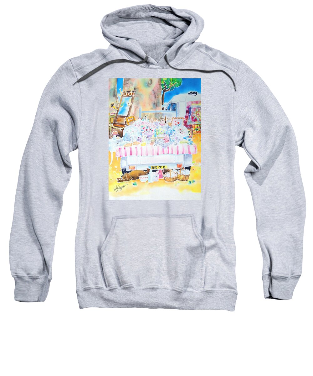 Antique Sweatshirt featuring the painting Brocante by Hisayo OHTA