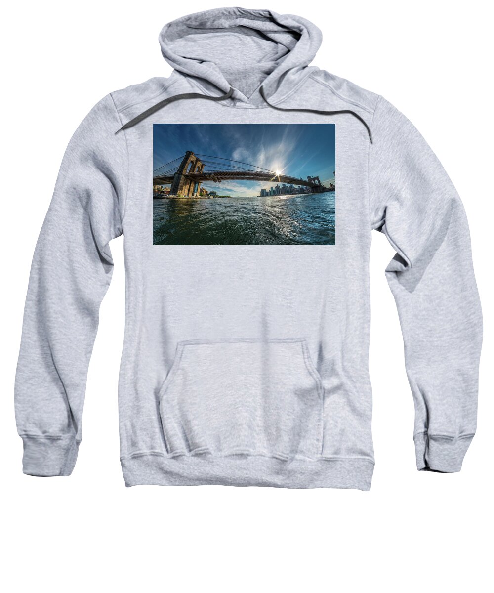  Sweatshirt featuring the photograph Brooklyn Bridge by Bryan Xavier