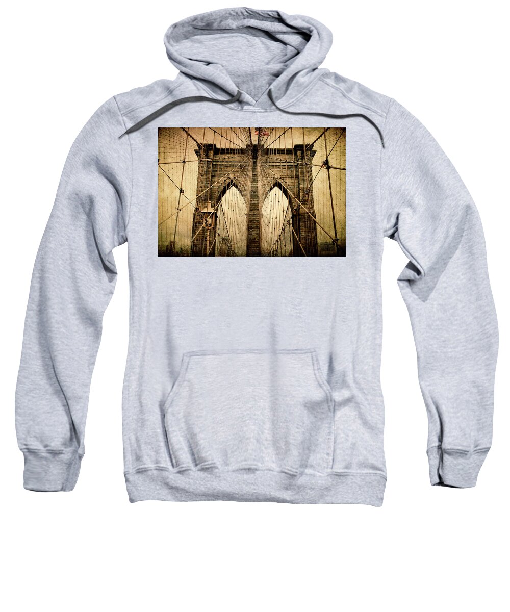 Bridge Sweatshirt featuring the photograph Brooklyn Bridge Nostalgia by Jessica Jenney