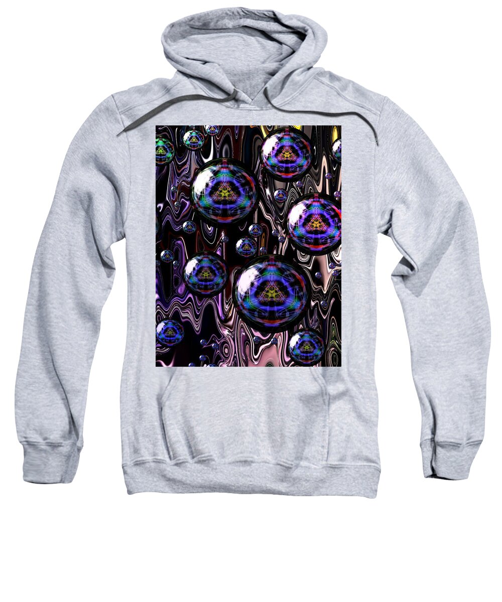 Digital Art Sweatshirt featuring the digital art Bubble Abstract 1a by Belinda Cox