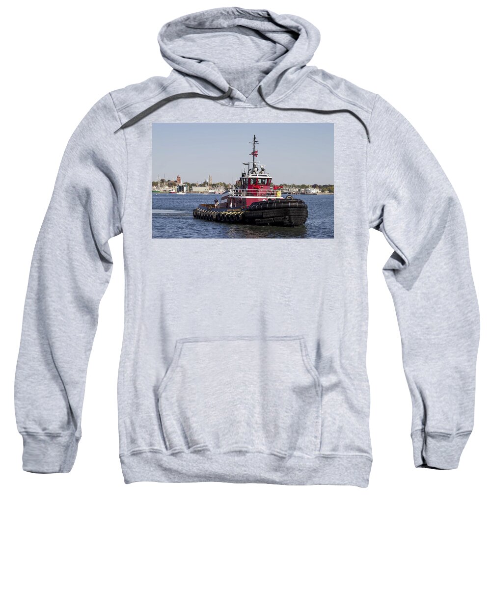Tugboat Sweatshirt featuring the photograph Buckley McAllister by Nautical Chartworks