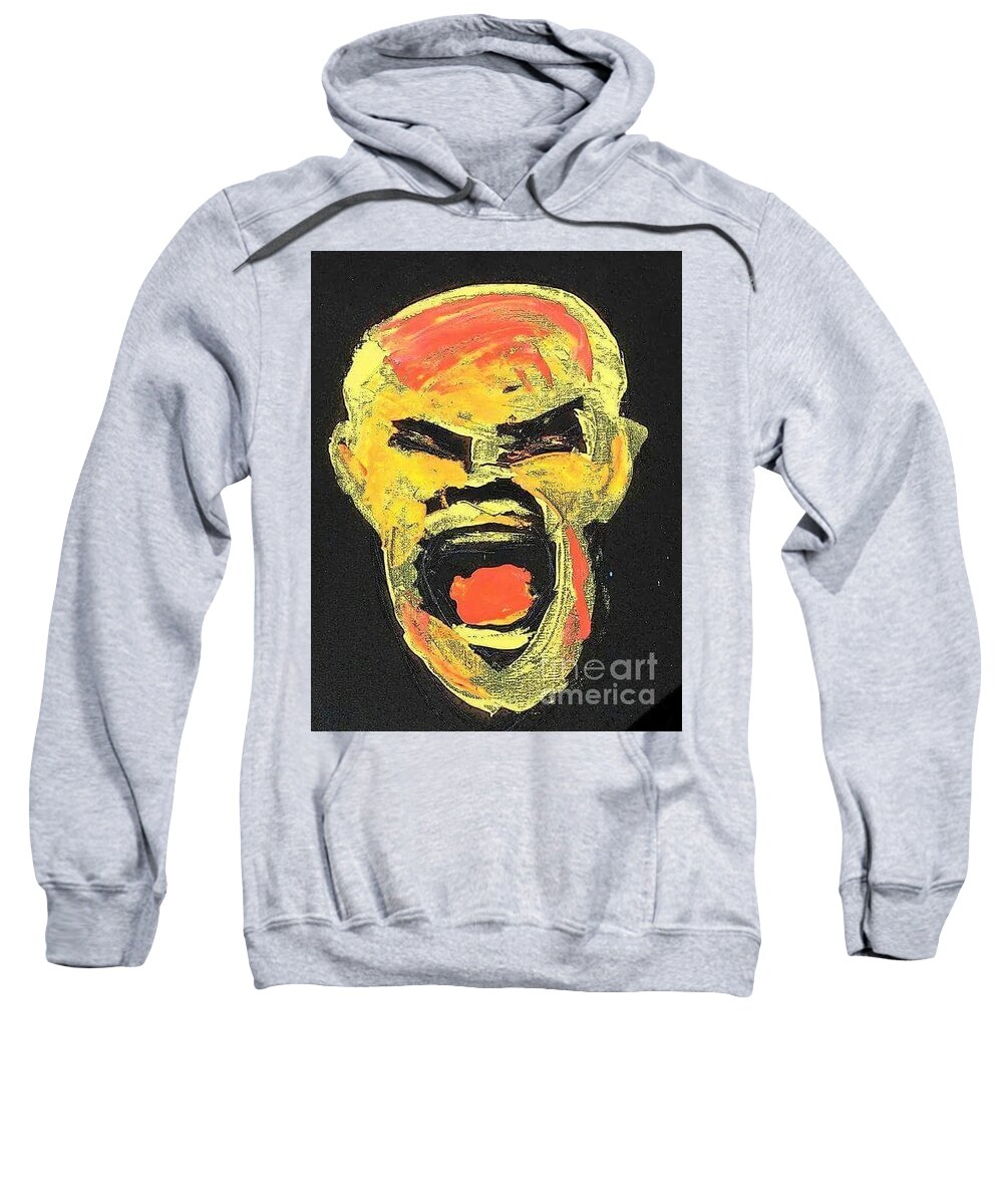 Trumped Out Racist Behavior Sweatshirt featuring the painting Bushed Out series by Tyrone Hart